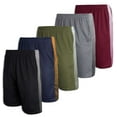 thumbnail image 1 of Real Essentials Boys' 5-Pack Mesh Active Athletic Performance Basketball Shorts With Pockets, 1 of 7