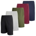 thumbnail image 1 of Real Essentials Boys' 5-Pack Mesh Active Athletic Performance Basketball Shorts With Pockets, 1 of 7