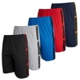 thumbnail image 1 of Real Essentials Boys' 5-Pack Mesh Active Athletic Performance Basketball Shorts With Pockets, 1 of 7