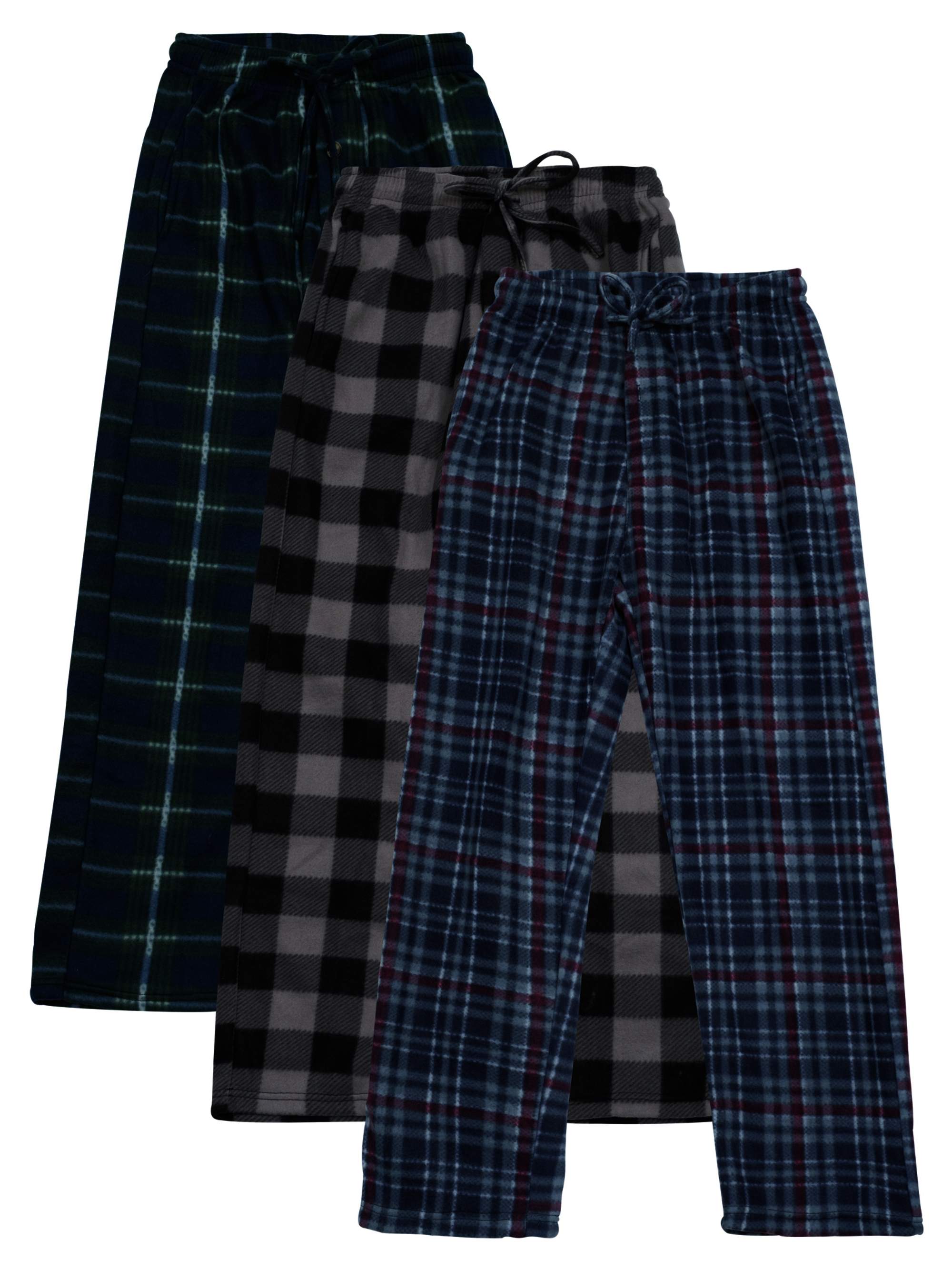 Real Essentials Boys Super-Soft Fleece 3-Pack Pajama Pant Sizes 5-18 - image 1 of 8