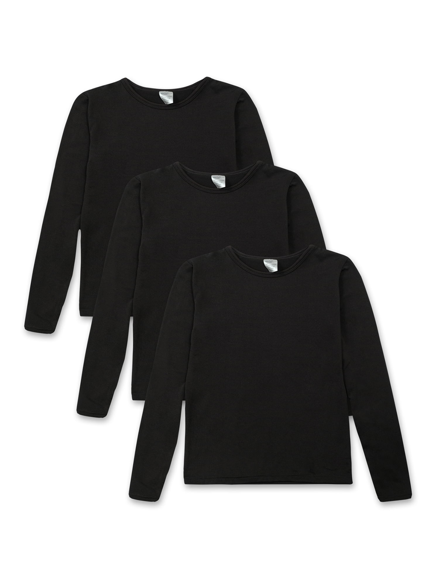 Real Essentials Boys Thermal Tops, 3 Pack Fleece Lined Long Sleeve Thermal Shirts Sizes S (67