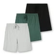 thumbnail image 1 of Real Essentials Men's 3-Pack Soft Knit Sleep Shorts, Sizes S-3XL, Mens Pajamas, 1 of 6
