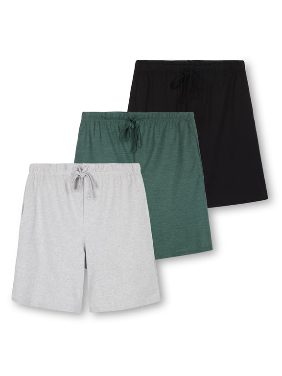 Men's 3-Pack Soft Knit Sleep Shorts, Sizes S-3XL, Mens Pajamas