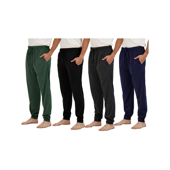 Real Essentials Men's 4-Pack Cotton Lounge Joggers