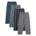 thumbnail image 1 of Real Essentials Men's 4-Pack Microfleece Sleep Pants, Sizes S-3XL, Mens Pajamas, 1 of 4