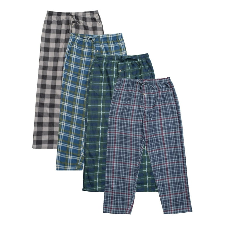 Real Essentials Men s 4 Pack Microfleece Sleep Pants Sizes S 3XL