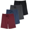 thumbnail image 1 of Real Essentials 4 Pack:Mens Cotton Ultra-Soft Knit Sleep Pajama Shorts & Lounge Wear (Available In Big & Tall), 1 of 5