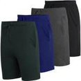 thumbnail image 1 of Real Essentials Men's 4-Pack Soft Knit Sleep Shorts, Sizes S-3XL, Mens Pajamas, 1 of 1