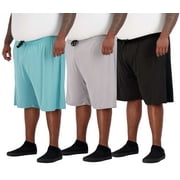 Real Essentials Men's Big & Tall 3-Pack Dry Fit & Mesh Active Athletic Perfomance Shorts (3X-5X)