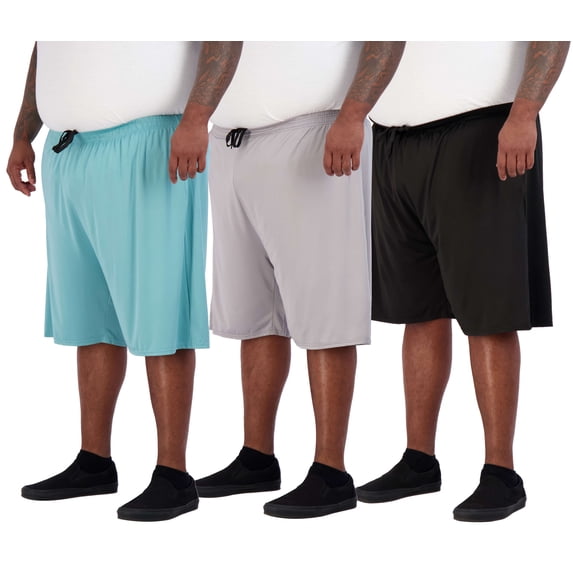 Real Essentials Men's Big & Tall 3-Pack Dry Fit & Mesh Active Athletic ...