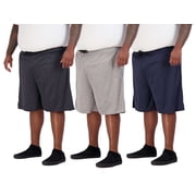 Real Essentials Men's Big & Tall 3-Pack Dry Fit & Mesh Active Athletic Perfomance Shorts (3X-5X)