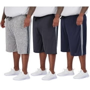 Real Essentials Men's Big & Tall 3-Pack Dry Fit & Mesh Active Athletic Perfomance Shorts (3X-5X)