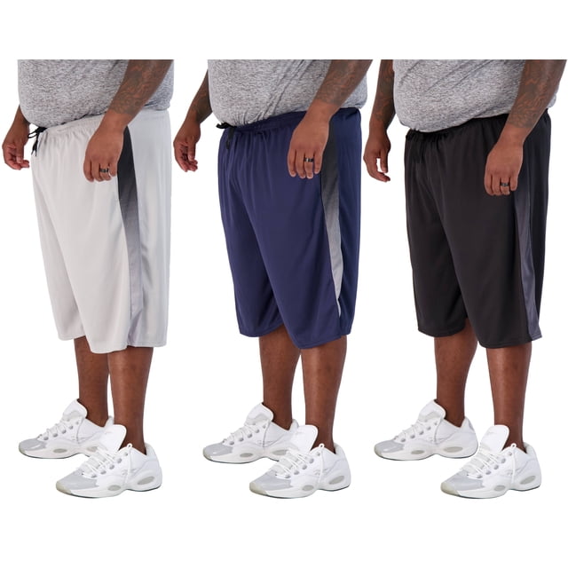 Real Essentials Men's Big & Tall 3-Pack Dry Fit & Mesh Active Athletic ...