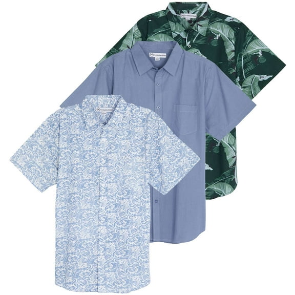 Real Essentials Men's Regular-Fit Short-Sleeve Poplin Shirt (Available In Big & Tall)