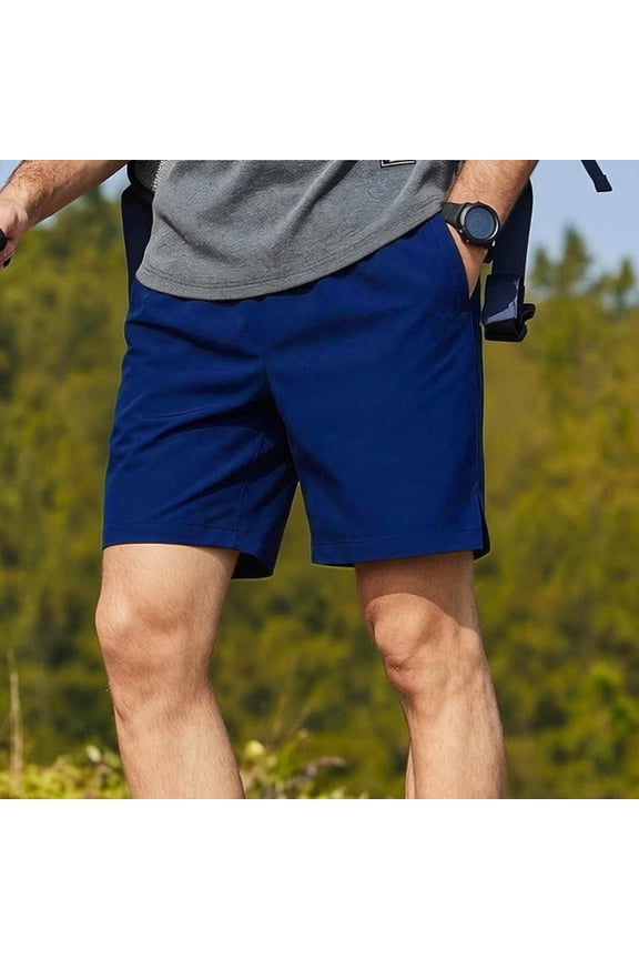 Real Essentials Mens Athletic Dry-Fit Running Workout Shorts Stretch Cargo Shorts Casual Drawstring Classic Summer Short