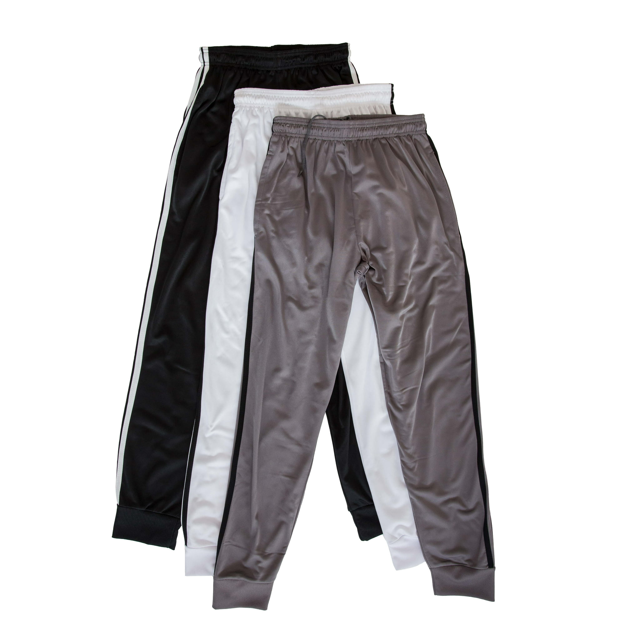 Real Essentials Youth Tricot Athletic 3-Pack Gym Joggers with Pockets, Sizes  4-18 