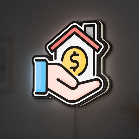 Real Estate 3D Novelty Light Box for Home Offices, Desk Decor, Ideal for Property Investors (Width 8 inch, 20cm)