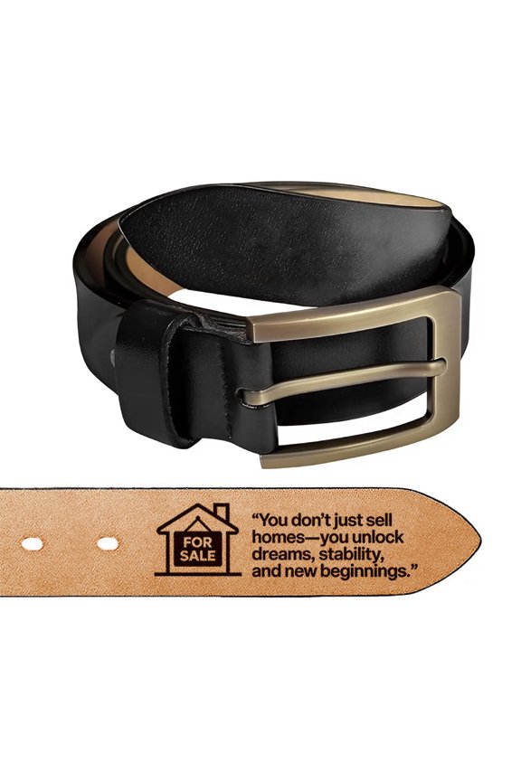 Real Estate Agent Belt for Men – Gift for Deal Makers and Dream Builders – Christmas or Business Recognition, Leather Belt, Mens Belt, Birthday Gift, Leather Belt for Men