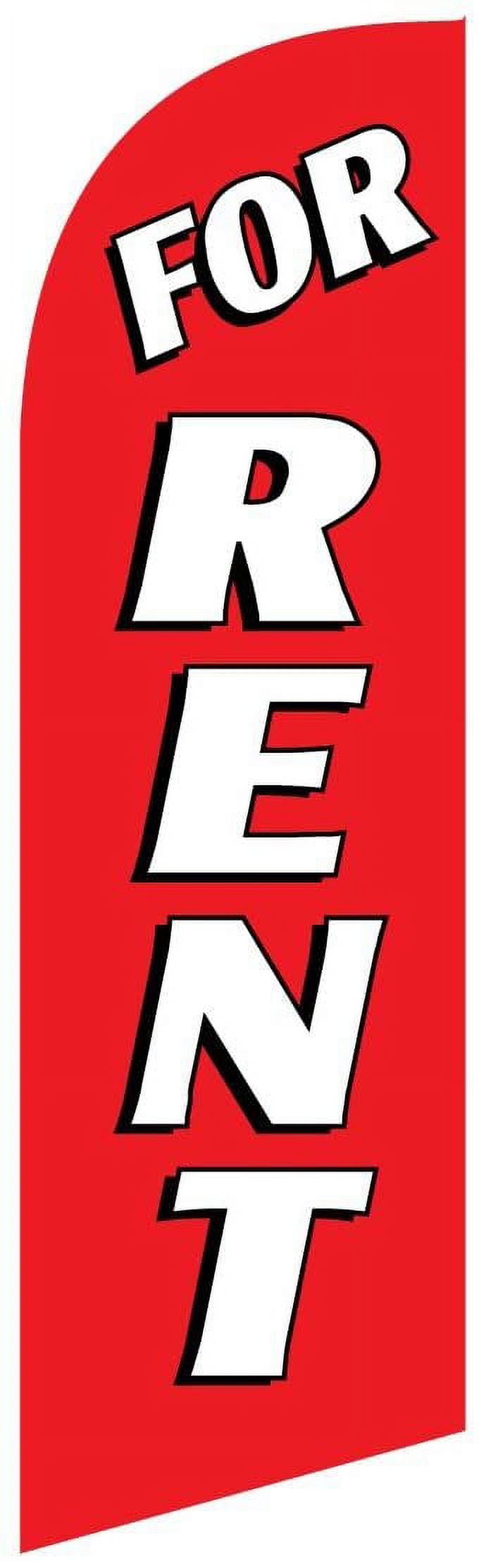 Real Estate FOR RENT Feather Banner Flag - INCLUDED CARRY BAG, POLE KIT, and HARDWARE - LIMITED TIME OFFER