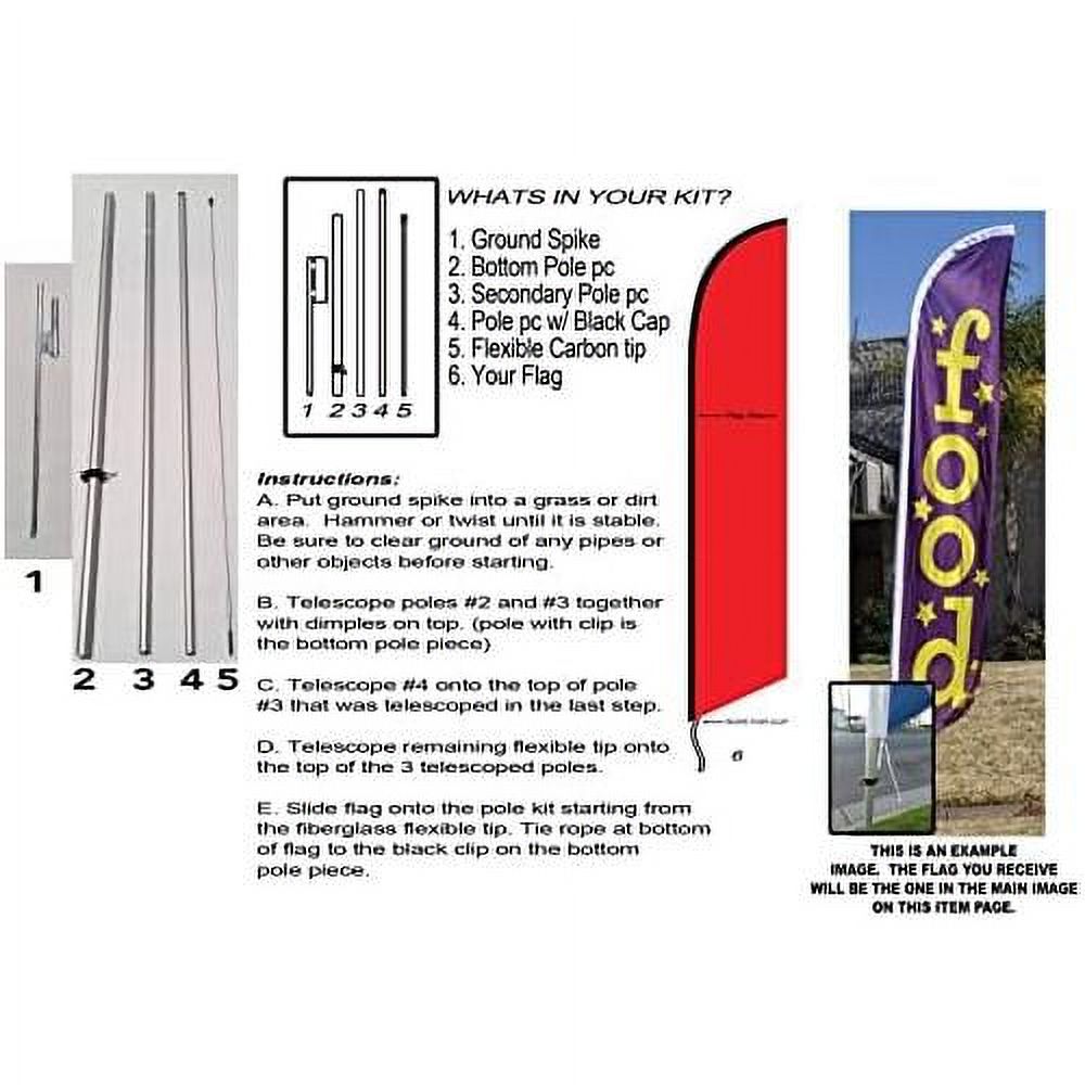 Real Estate Feather Flag Eye Catching Banner Sign For Business And Marketing Complete Set With