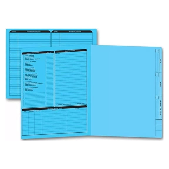Real Estate Folders - 50 Pack Letter Size Left Panel - Property Listing Presentation Folders - Agent Brochure Holders - Open House Marketing Materials
