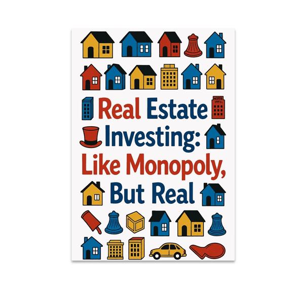 Real Estate Investing Like Monopoly But Real - Finance Enthusiast - 13x19 Poster Print