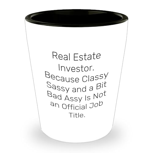 Real Estate Investor Gifts for Celebrities Lovers, Funny Shot Glass with White Color and Ceramic Material for Graduation and Unique Present from Friends to Family