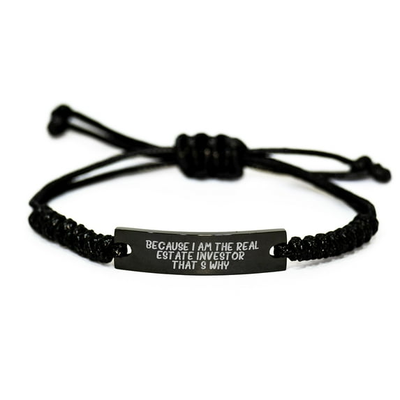 Real Estate Investor Rope Bracelet, Funny Quote, Gifts for Him, Birthday Unique Gifts from Friend