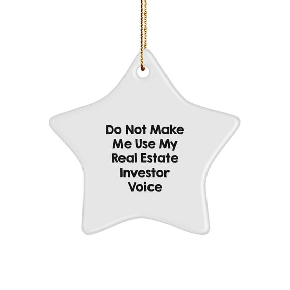 Real Estate Investor Star Ornament Funny Gifts from Friends to Family Christmas Unique