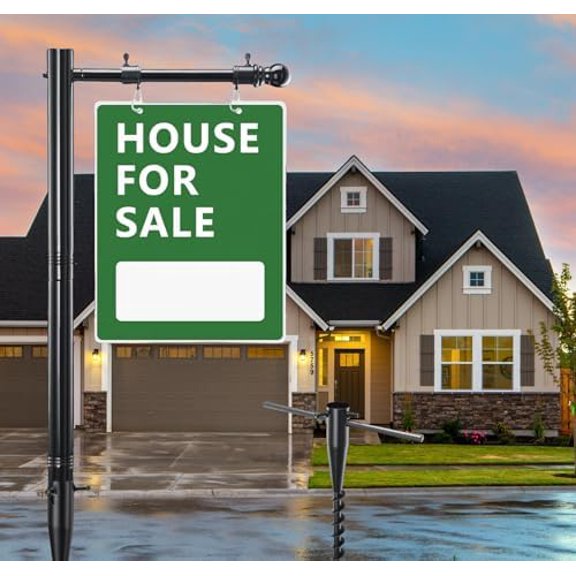 Real Estate Sign Posts,65-85 inch Sturdy Adjustable Commercial Realtor Home for Sale Hanging Ads for Yard Open House Outside Estate Sale Signs Realtor Sign(Not including billboards)$$Garden & Patio