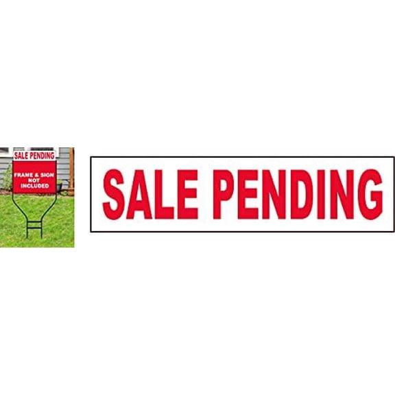 Real Estate Sign Riders, 5 Pack Premium Metal Signs Rider 6 x 24" (SALE PENDING) Printed Double Side, Sign & Frame Not Included, Ship Same Day (5RIDER-SALEPENDING)$$Other