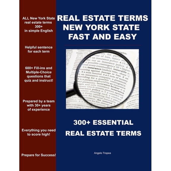 Real Estate Terms New York State Fast and Easy : 300+ Essential Real Estate Terms (Paperback)