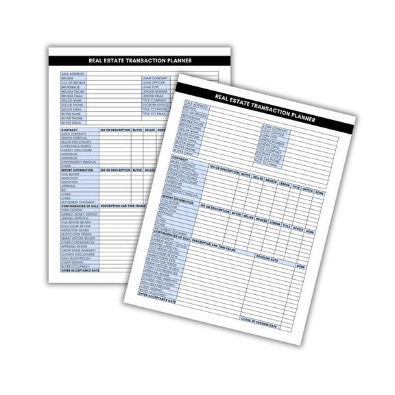 Real Estate Tracking Log Clients Closing Date Information  75pk 8.5x11 Realtor Feedback Open House Leads Contract Form Intake Agreement Legal Kit