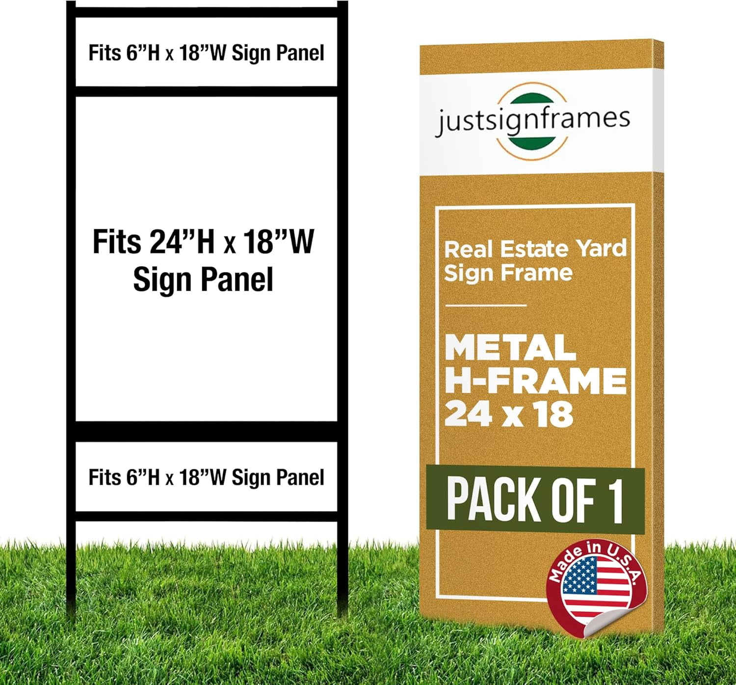 Real Estate Yard Sign Metal H Frame (1-pack) with Riders - Steel Sign ...