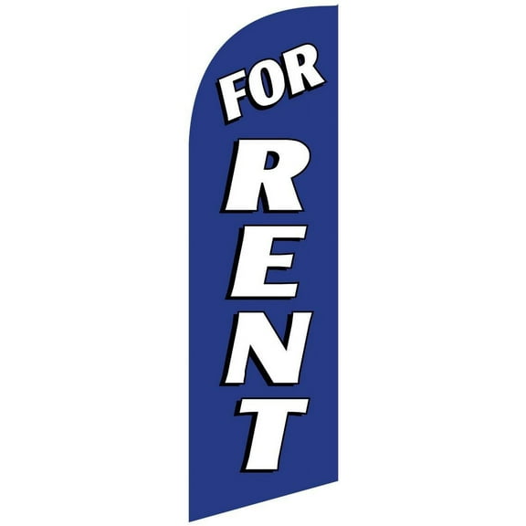 Real EstateFor Rent Feather Flag Sign with Flag Pole, Ground Stake, and Travel Bag