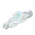 thumbnail image 1 of Rosec Jewels Real Ethiopian Opal Ring with Diamond for Women, Braided Ring (AAA Grade), 18K White Gold, US 4.00, 1 of 10