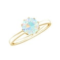thumbnail image 1 of Rosec Jewels Real Ethiopian Opal Solitaire Ring for Women (8 mm, 2 CT, AAA Grade), 14K Yellow Gold, US 10.50, 1 of 10