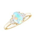 thumbnail image 1 of Rosec Jewels Real Ethiopian Opal Oval Engagement Ring 1 Carat - AAA Quality - Opal Solitaire Ring with Moissanite for Women, 14K Yellow Gold, US 7.00, 1 of 10