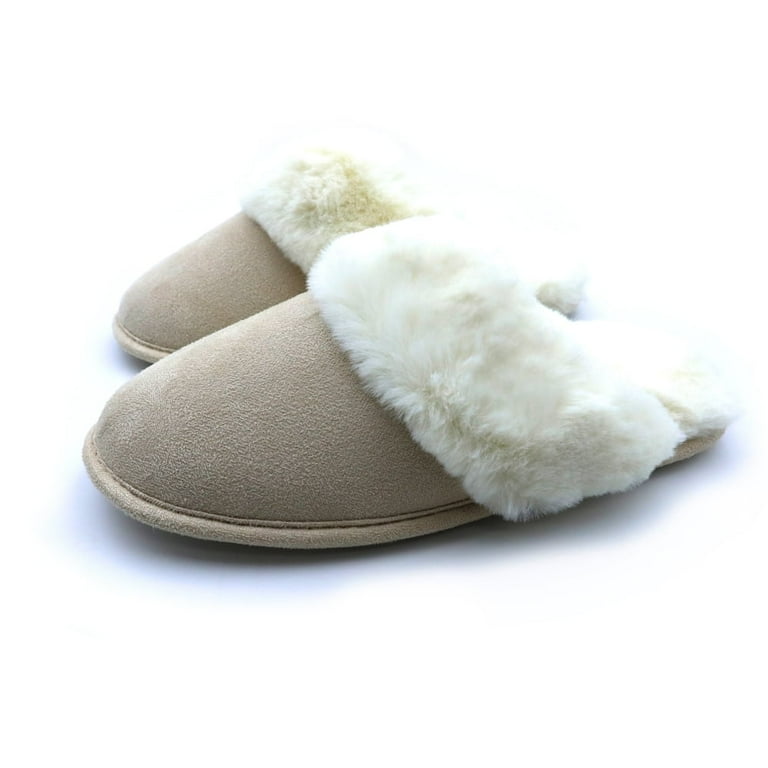 Real Fancy Winter plush faux suede Slippers-anti-slip indoor