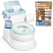 Jool Baby 2-in-1 Potty with Wipes Storage, Flushing Sounds & Disposable Liners - Aqua