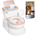 thumbnail image 1 of Real Feel 2-in-1 Potty with Wipes Storage, Flushing Sounds & Disposable Liners - Realistic Toilet - Easy to Clean & Assemble - Jool Baby (Pink), 1 of 7
