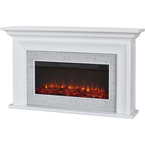 Real Flame Sonia 69" Landscape Electric Fireplace in White