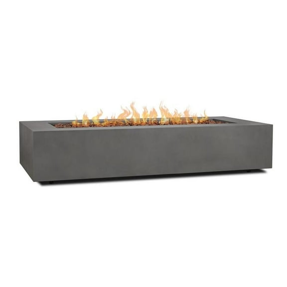 Real Flame 70" Rectangle LP Fire Table with Gas Conversion Kit in Slate Gray