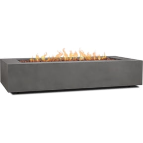 Real Flame 70" Rectangle LP Fire Table with Gas Conversion Kit in Slate Gray