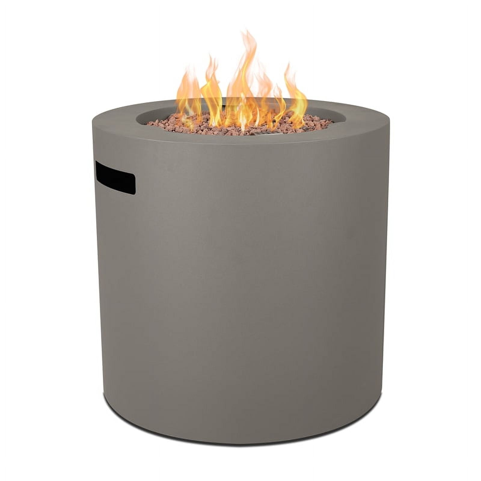 Aegean 24" Round Mist Gray Steel Propane Fire Pit Table