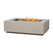 Real Flame Aegean 50 Rectangle Steel Propane or Natural Gas Fire Pit Table in Light Sand