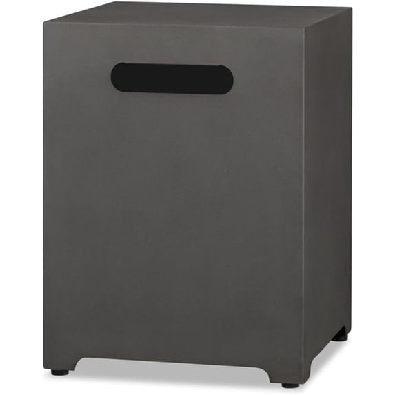 Real Flame Metal Propane Tank Cover, Conceals a 20 lb Tank and Doubles as a Side Table, Weathered Slate