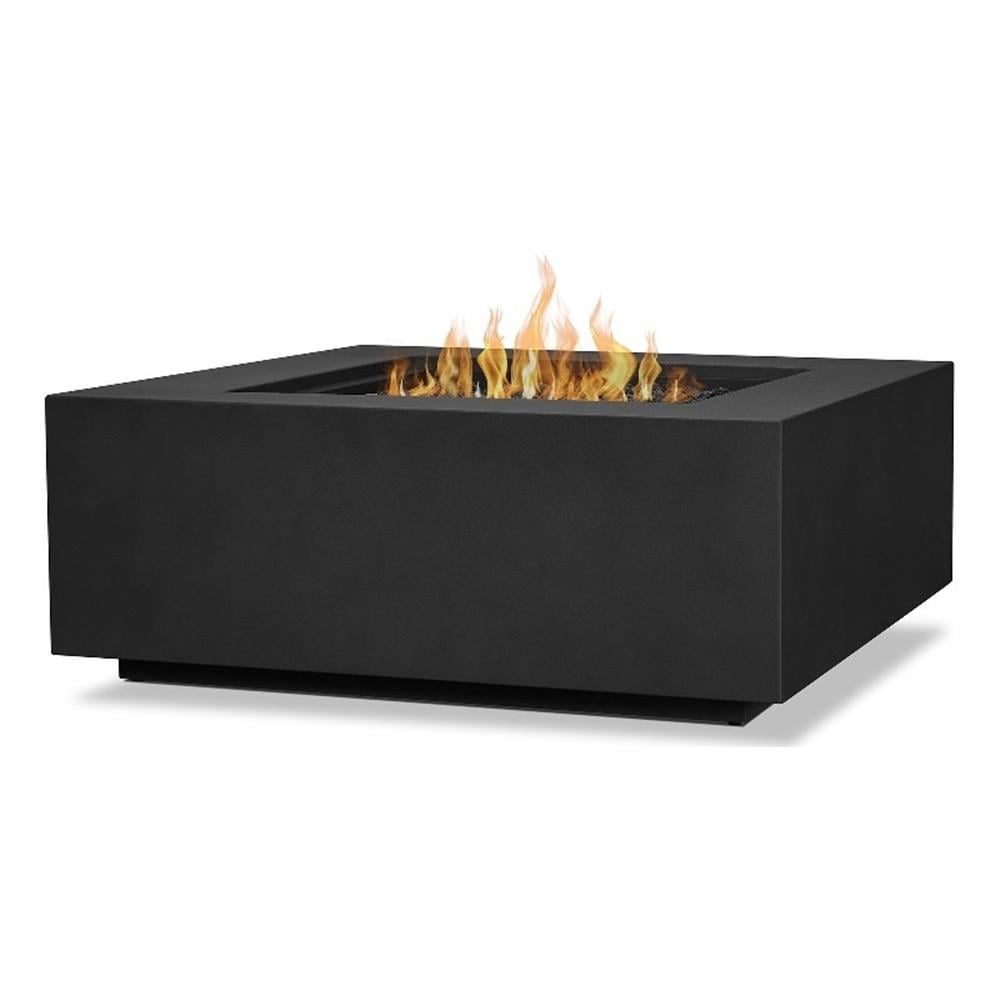 Aegean Black Powder-Coated Steel Gas Fire Pit Table
