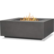 Real Flame Aegean 36" Square Steel Propane or Natural Gas Fire Pit Table in Weathered Slate