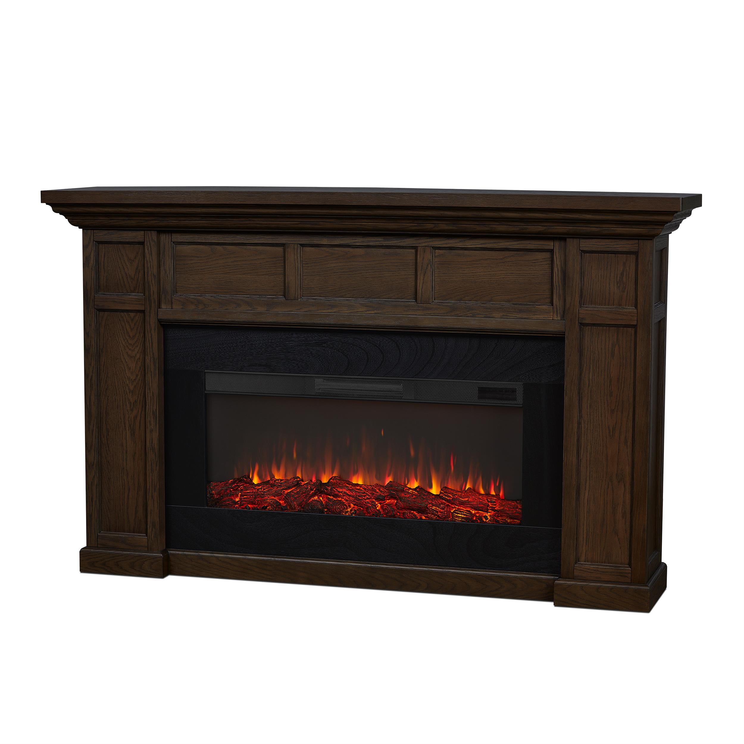 Real Flame Alcott 75" Landscape Electric Fireplace in Aged Barrel